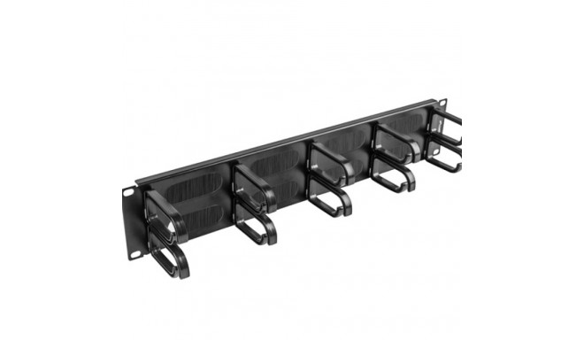 19" CABLE MANAGEMENT BRUSH PANEL 10 RINGS TYPE B 2U BLACK LANBERG