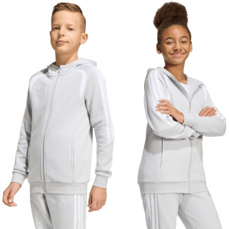 Bluza dla dzieci adidas Tiro 26 League Sweat Full Zip Hoodie szara KF3323 128cm