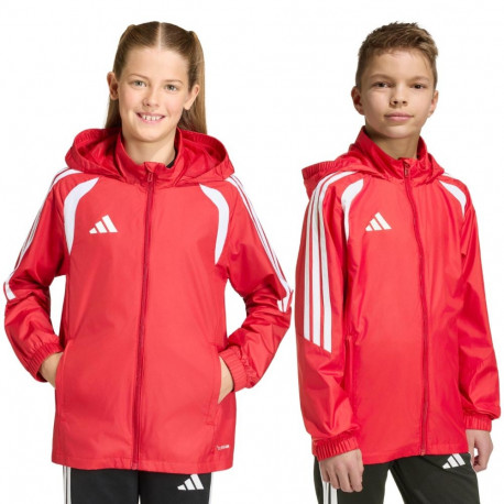 Kurtka dla dzieci adidas Tiro 26 League Windbreaker czerwona JY9724 140cm