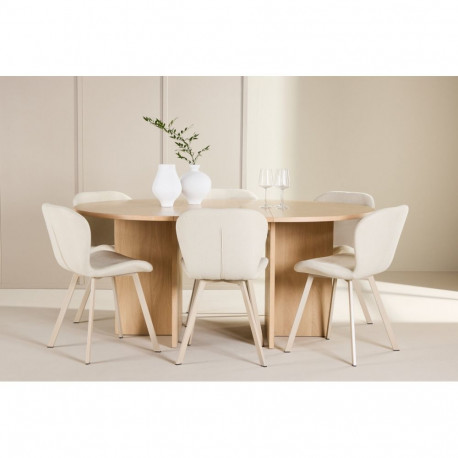 Söögitoa komplekt STRADA & LILJA 6 tooliga, beež