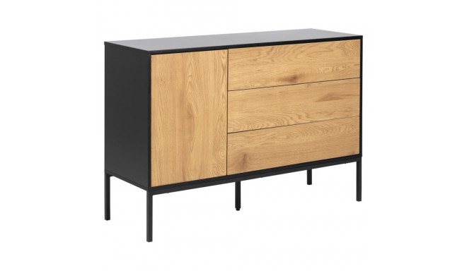 Kummut SEAFORD 120x40x82 cm, metsik tamm/must