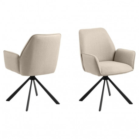 Söögitool GLENDA käetoega pöörlev, beeži kangas