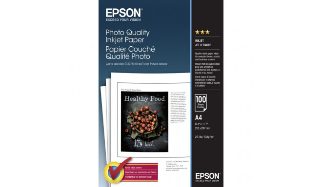 Epson fotokvaliteediga tindiprinteri paber A4, 100 lehte, 102 g S041061