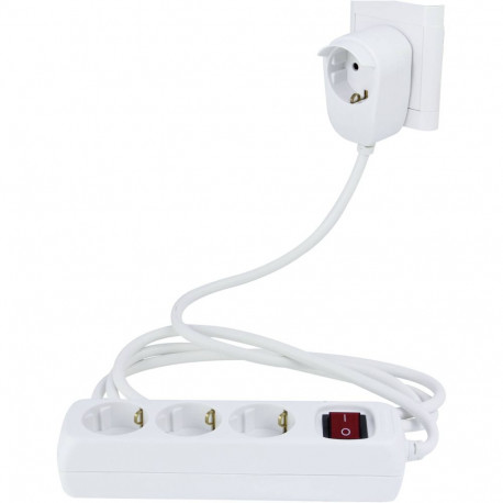 REV Multiple Socket Outlet 3+1-fold 5m + switch white