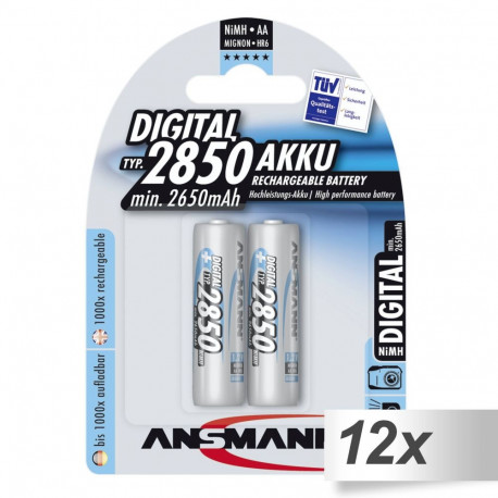 Ansmann akupatarei NiMH 2850 Mignon AA 2650mAh 12x2tk