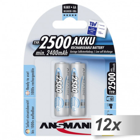 12x2 Ansmann maxE NiMH bat. 2500 Mignon AA 2400 mAh