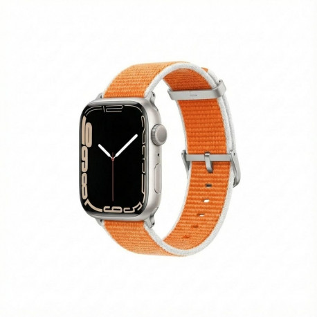"Premium Pro Armband für Apple Watch, Orange/Weiß, 40mm, 41mm, 38mm, 42mm (Series 10), GA-MAG-BNDA-P
