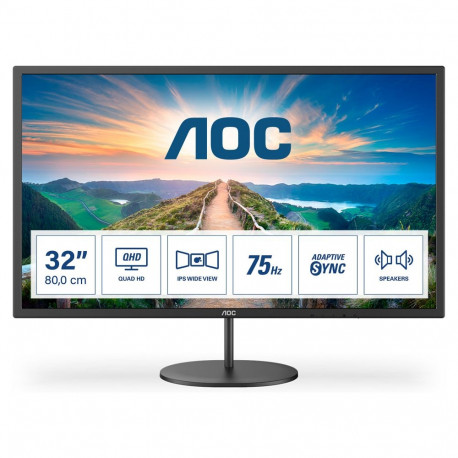 81,3cm/32'' (2560x1440) AOC Q32V4 16:9 4ms IPS HDMI DisplayPort VESA kõlar QHD must