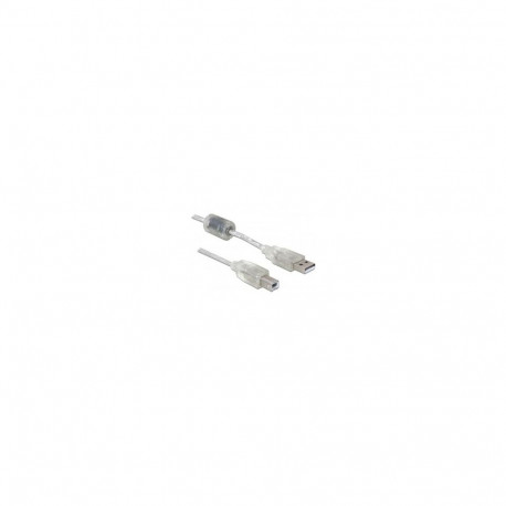 USB 2.0 kaabel USB-A pistik > USB-B pistik 0,5Meter, läbipaistev
