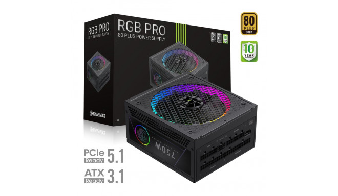 Gamemax PSU | RGB PRO 750G | 750 W | Gold | Full Modular