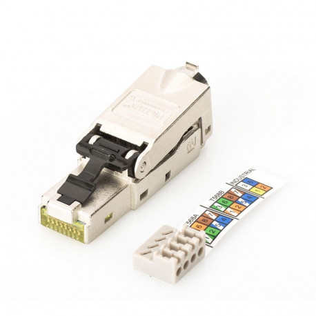 Monteeritav Ethernet RJ45 pistik cat.6a AWG 22-27, 10 GBit Ethernet, PoE +