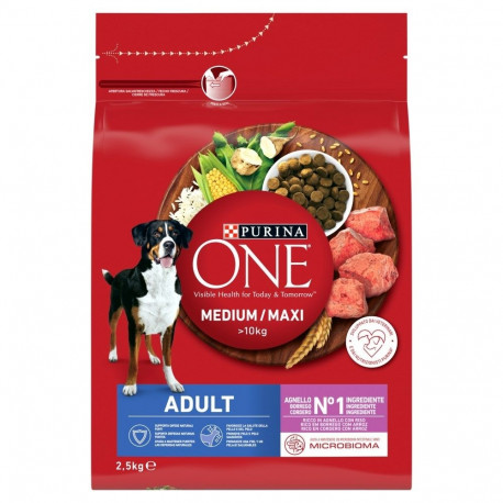 Dog Food - PURINA One Adult Medium/Maxi Lamb with Rice 25% Protein 15% Fat
