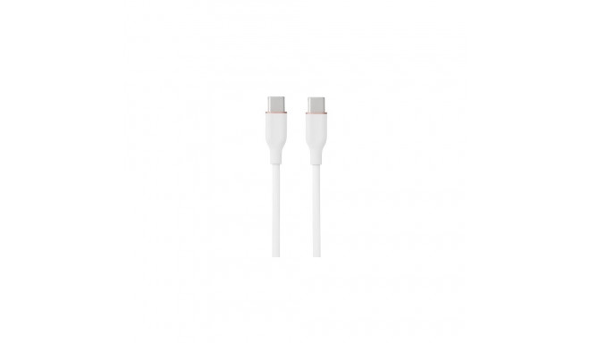 Silicone Cable USB Type-C - Type-C, 60W, (white, 3m)