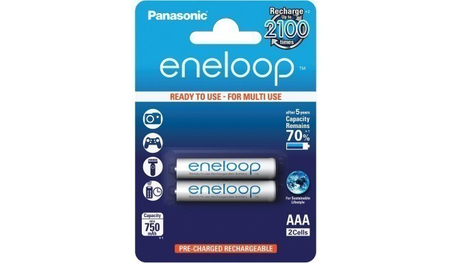 Panasonic eneloop аккумуляторные батарейки AAA 750 2BP