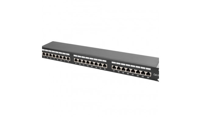 PATCH PANEL 24 PORT 1U 19" CAT.5E FTP WITH CABLE ORGANIZER SHIELDED BLACK LANBERG