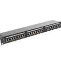 PATCH PANEL 24 PORT 1U 19" CAT.5E FTP WITH CABLE ORGANIZER SHIELDED BLACK LANBERG