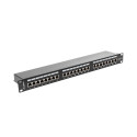 PATCH PANEL 24 PORT 1U 19" CAT.5E FTP WITH CABLE ORGANIZER SHIELDED BLACK LANBERG