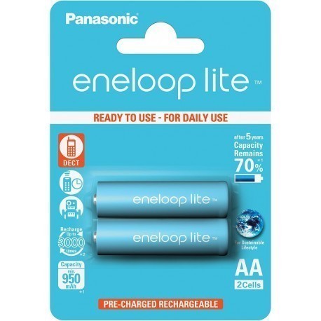 Panasonic eneloop rechargeable battery lite AA 950 2BP