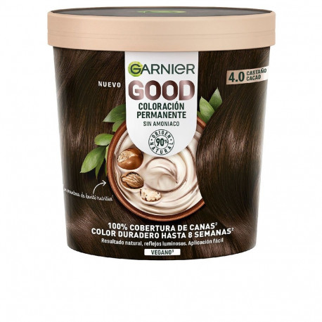 GARNIER GOOD coloración permanente sin amoniaco #4.0 castaño cacao 217 ml