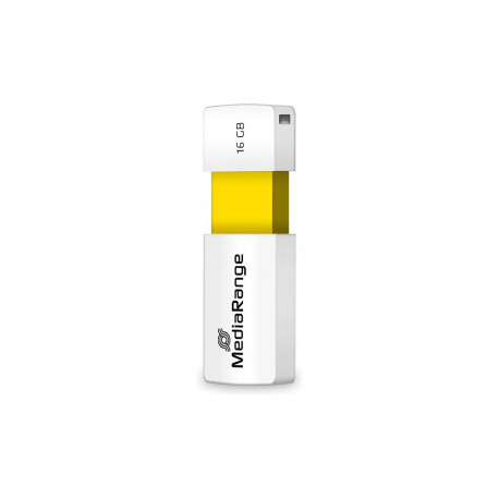 MediaRange mälupulk 16GB USB 2.0 Slider, kollane