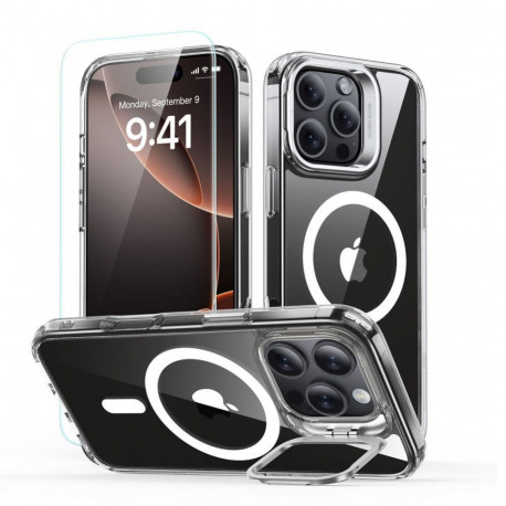 ESR ESR Classic Hybrid Kickstand Halolock MagSafe Case Set with Stand + Tempered Glass for iPhone 16