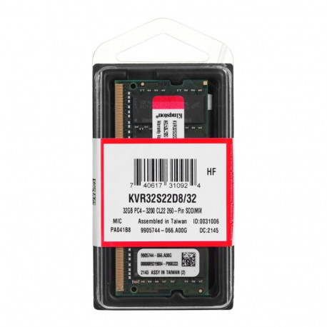 Kingston Technology mälumoodul ValueRAM KVR32S22D8/32 32GB 1 x 32GB DDR4 3200MHz
