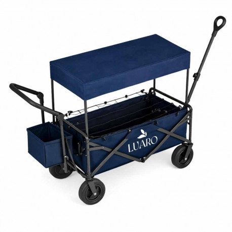 LUARO rannatranspordikäru kokkupandav koos varikatuse ja võrguga tumesinine