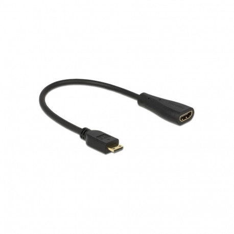 Kabel HDMI mini C Stecker > HDMI-A Buchse (schwarz, 23cm)