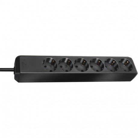 Eco-Line Steckdosenleiste 6-fach (schwarz, 1,5 Meter)