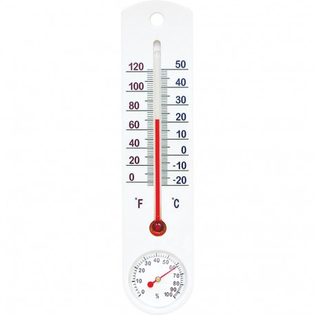 Universal White Thermometer with Hygrometer BIOTERM 025300 (-20°C to +50°C) 25cm