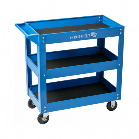 Hogert HT7G570 töökoja käru, 3 taset, 730x384x80 mm, 110 kg, 4 ratast, 2 pöörlevat, PVC