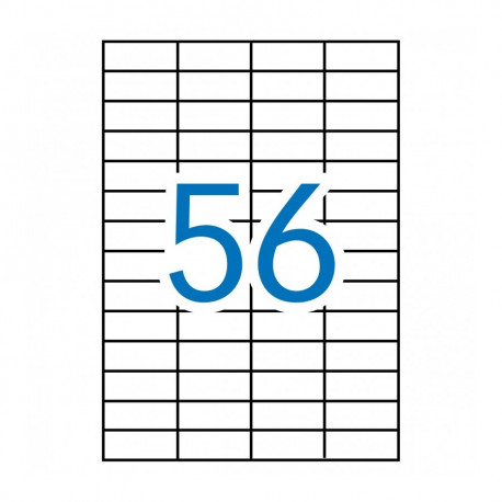 Etikett iseliimuv APLI 52,5x21,2 mm, 56 tk A4 lehel, 100l/pk, Ref.01284