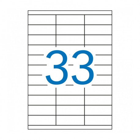 Etikett iseliimuv APLI 70x25,4mm, 33 tk A4 lehel, 100l/pk, Ref.01270