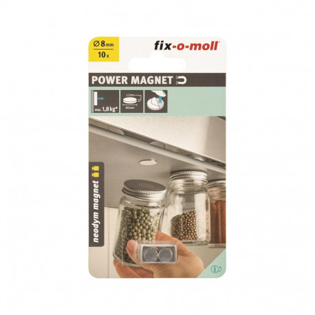 neodüüm magnet hõbedane 8mm 10 tk