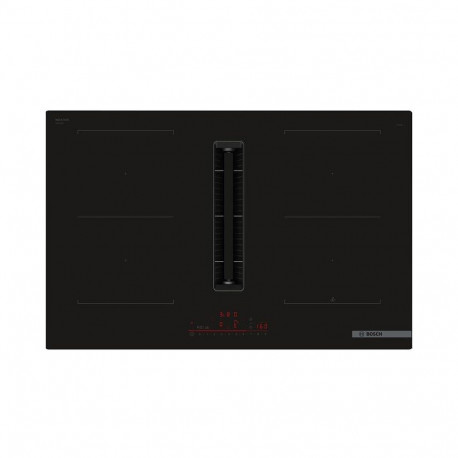Bosch  Series 6  platums 80 cm  bez ramja  melna - Iebuvejama indukcijas plits virsma ar tvaika nosu