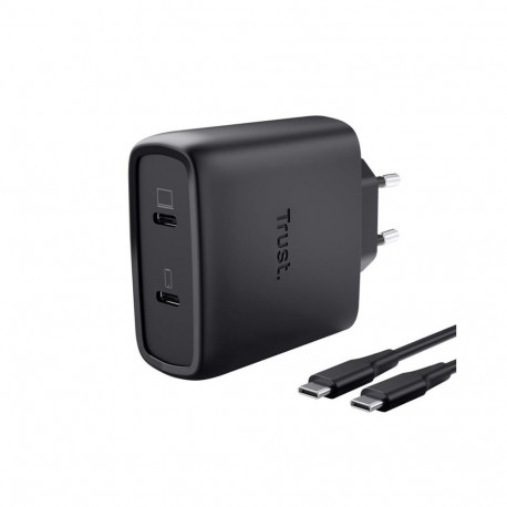 AC adapter Trust, GaN, 2xUSB-C, PD  5-20V/65W
