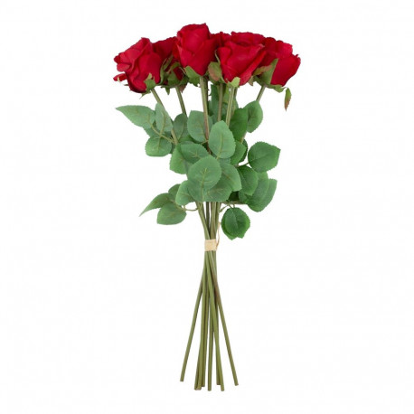 Artificial flower FLOWERLY 8pcs roses in a bouquet, red