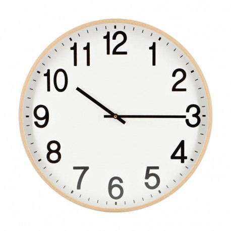 Wall clock WOODY D50cm, light brown
