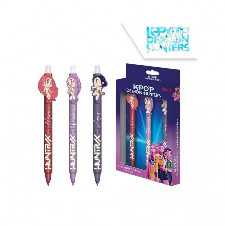 Pack of 3 erasable ink pens K-POP Demon Hunters