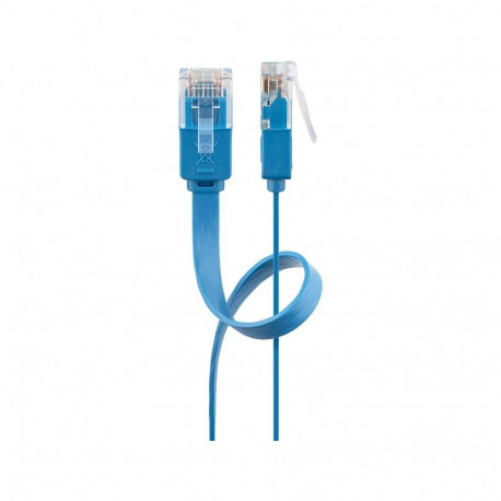 Goobay CAT 6 Flat Patch Cable, U/UTP, blue 2 m