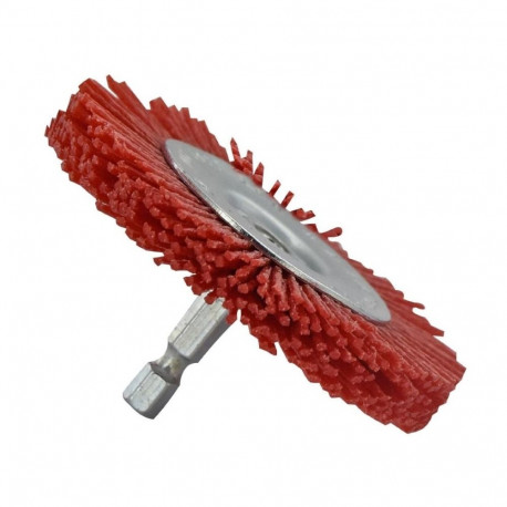 Nylon wheel brush Ø100mm, 1/4" HEX