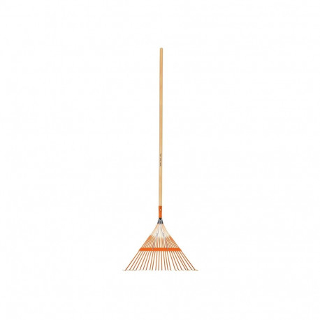 Truper leaf rake with 22 steel tines and wooden shaft, 161cm