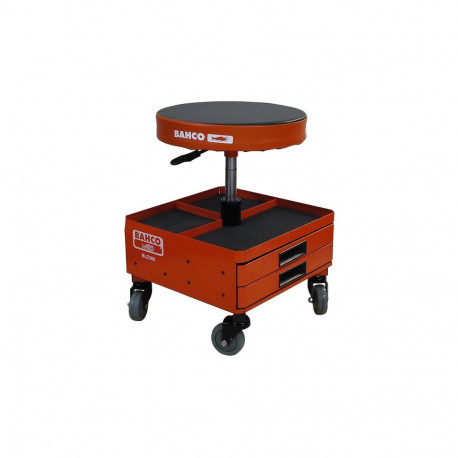 Adjustable height stool with storage on wheels