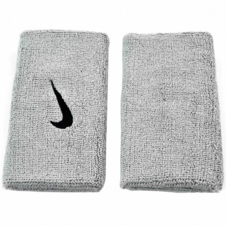 Frotka na rękę szeroka Nike Swoosh Doublewide szara 2szt NN05078