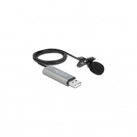 "USB Krawatten Lavalier Mikrofon Omnidirektional 24 Bit / 192 kHz mit Clip und 3,5 mm Stereoklinken-