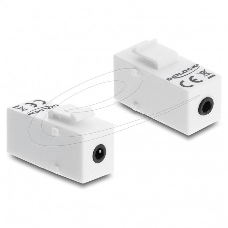 "Keystone Modul Klinkenbuchse 3,5 mm 4 Pin zu Klinkenbuchse 3,5 mm 4 Pin weiß"