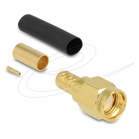 "RP-SMA Stecker zum Crimpen LMR200 mit passendem Schrumpfschlauch"