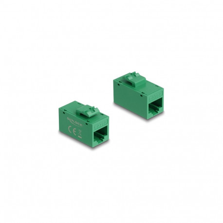 "Keystone Modul RJ45 Buchse zu RJ45 Buchse Cat.6A UTP grün"