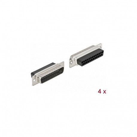 "D-Sub 25 Pin Crimp Stecker, Metall, 4 Stück"