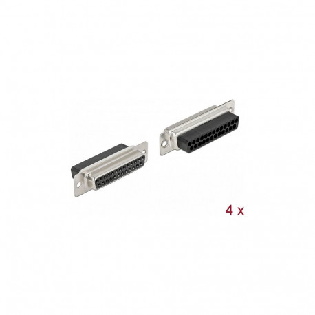 D-Sub 25 pin krimppesad, metall, 4 tk